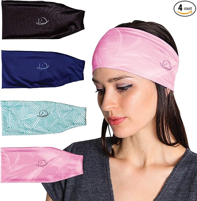 Equestrian Headbands Designed to Wick Moisture and Protect Hair Under Helmets, for Horseback Riding, Biking, and Securing Ear Buds