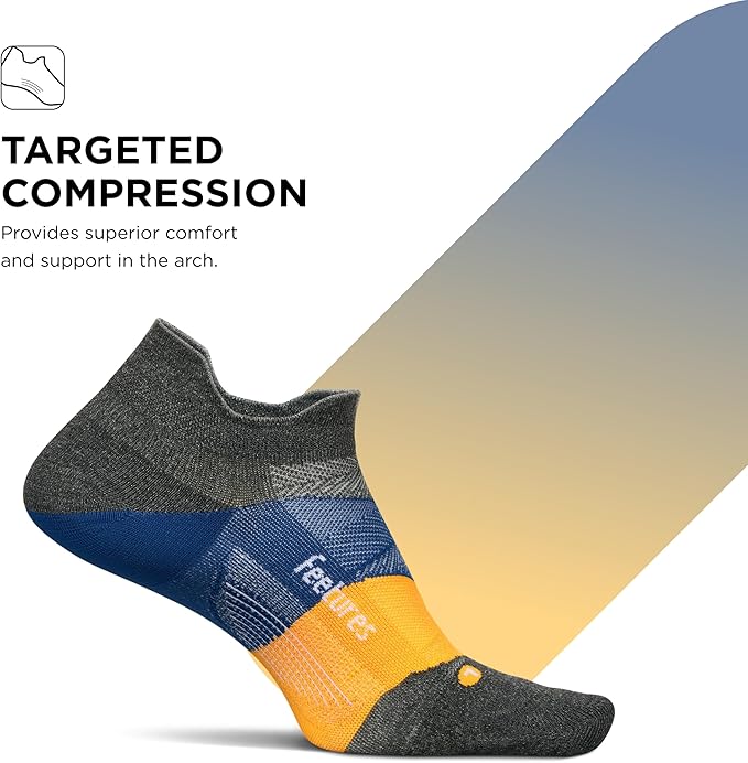 Feetures Elite Ultra Light Cushion Ankle Socks - Sport Sock with Targeted Compression