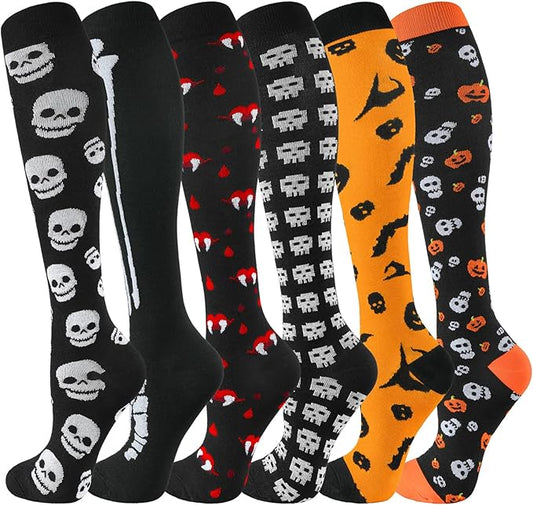 bropite Halloween Compression Socks for Women Circulation-Support Knee High Socks 20-30 mmhg-Best for Running,Medical