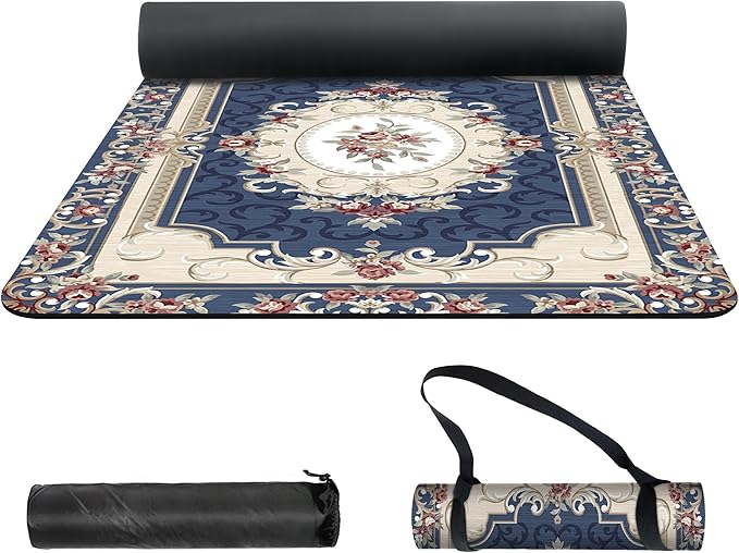 nuveti Yoga Mat Print Extra Thick TPE Non Slip Fitness Exercise Mat with Carrying Bag,72"x24" Extra Thick 6MM Exercise & Workout Mat for Yoga, Pilates Fitness and Floor Exercises