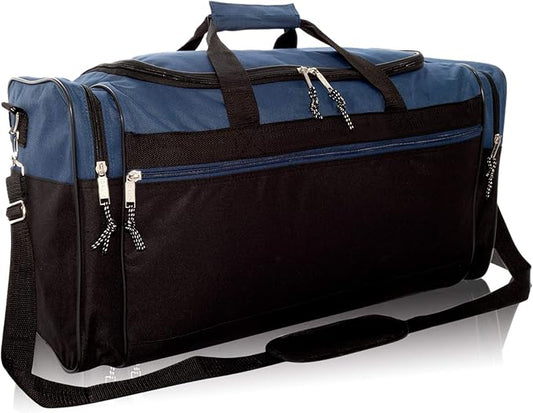 DALIX 25" Extra Large Vacation Travel Duffle Bag (Black, Grey, Navy Blue, Red, Camo)