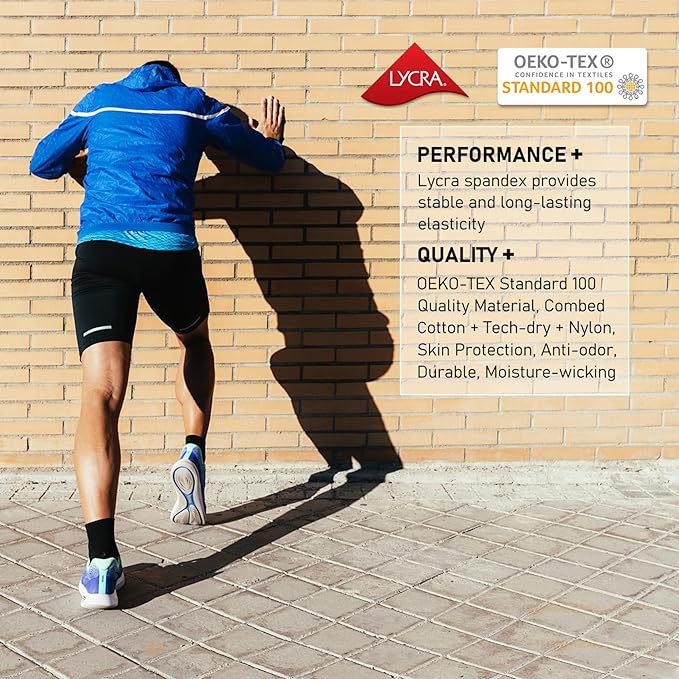 CWVLC Compression Athletic Quarter Socks Cushioned for Men Women