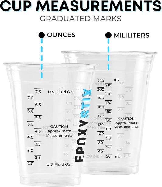 [Pack of 250] 10oz Disposable Measuring Cups for Mixing Epoxy Resin - Measurements in mL and Oz - Multipurpose Reusable Paint, Epoxy, Stain, Liquid Mixing Cups