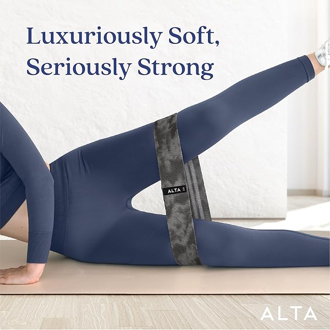ALTA Booty Bands for Women - Premium Non-Slip Fabric Resistance Bands for Working Out - Cloth Resistance Bands for Legs, Fabric Exercise Bands, Leg Bands for Working Out Women, Looped Hip Bands Set