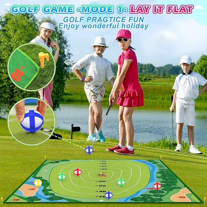 Golf Chipping Game, 50pcs Golf Set for Kids, Indoor Outdoor Golf Games for Kids & Adults, Family Fun Backyard Golf Practice Set Gifts for Birthdays & Holidays