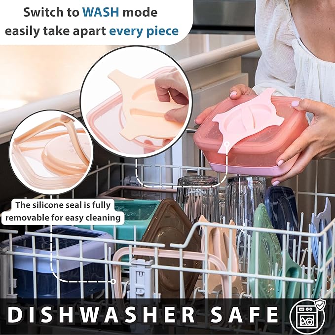 Bento Lunch Box Pack of 2– Leakproof Salad and Meal Prep 3 Cups 25.5oz Container Twistlock Lid Reusable Microwave and Dishwasher Safe BPA-Free For Work and On-the-Go