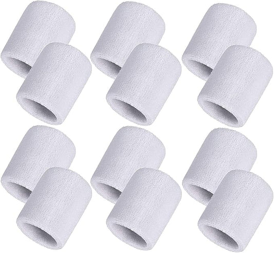 12 Pack Sweatbands Sports Wristband Cotton Sweat Band for Men and Women, Good for Tennis, Basketball, Running, Gym, Working Out