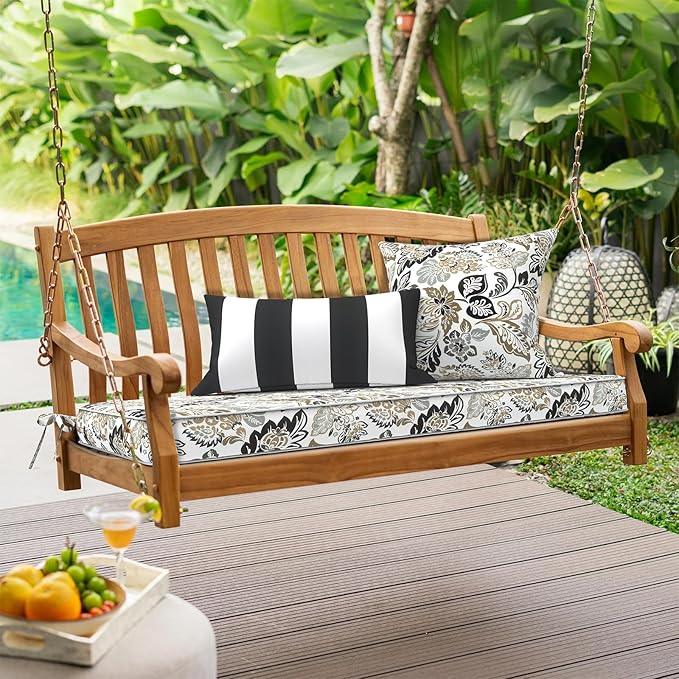 Outdoor Bench Cushion, Bench Furniture Cushion 48x18x3 Inch, Porch Swing Cushions for Home Garden Loveseat Couch Sofa Glider, Dailey Tan