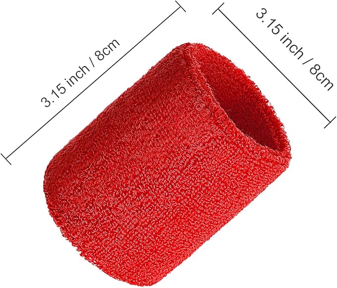 12 Pack Sweatbands Sports Wristband Cotton Sweat Band for Men and Women, Good for Tennis, Basketball, Running, Gym, Working Out