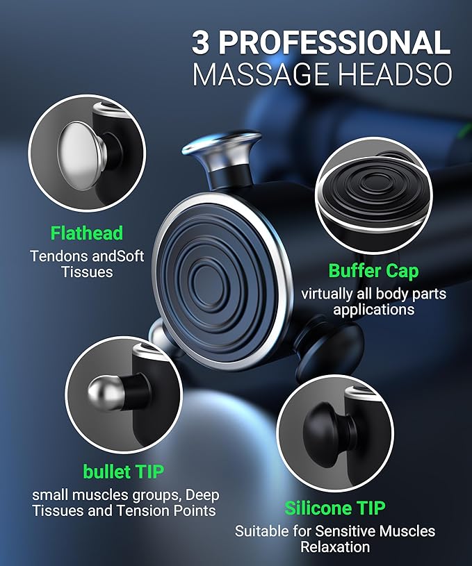 HYAKO R1 Deep Tissue Vibrating Muscle Massager - Therapy Back Massager for All Body Relief - Muscle Pain Relief and Fascial Binding - Trigger Point Therapy Massage Gun - Gifts for him