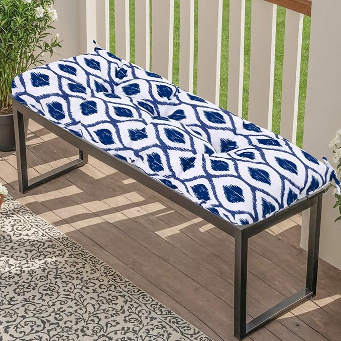 Outdoor Bench Cushion Waterproof, Tufted Bench Seat Cushion 40 x 15 Inch, Patio Wicker Indoor Seat Pads for Outside Garden Patio Balcony