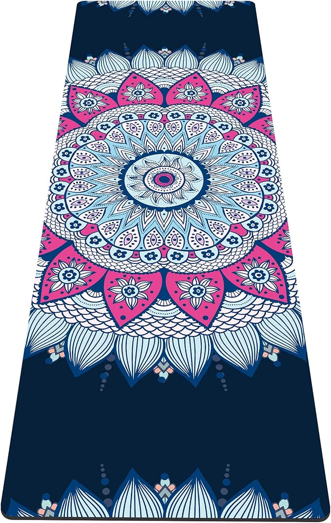 nuveti Yoga Mat Print Extra Thick TPE Non Slip Fitness Exercise Mat with Carrying Bag,72"x24" Extra Thick 6MM Exercise & Workout Mat for Yoga, Pilates Fitness and Floor Exercises