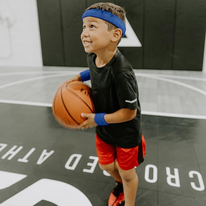 Suddora Sweatbands for Kids, Moisture Wicking 2 Wristbands and 1 Headband Set, Soft and Skin-Friendly Fabric, Moisture-Wicking Athletic Sweat Bands for Basketball, Baseball, Soccer