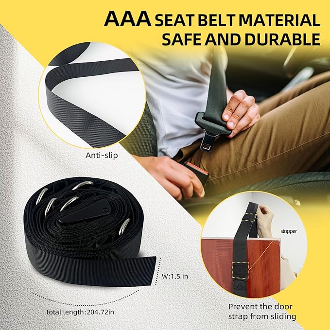 Door Anchor Strap and Resistance Bands for Working Out with Handles, Strength Training Equipment Exercise Bands for Full Body Workout, Non-Slip Multi Point Attachment for Home Gym Fitness