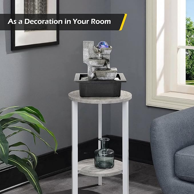 Dyna-Living Water Fountains Indoor Desktop Fountain Relaxation Waterfall Indoor Portable Feng Shui Fountain with LED Light Home Decoration