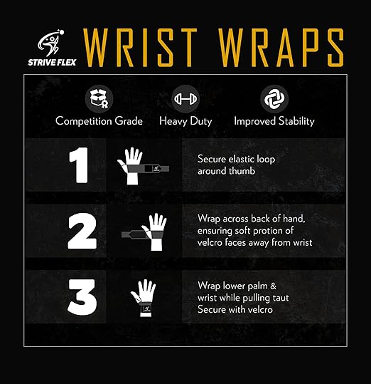 Weightlifting Wrist Wraps 12" Professional Quality Wrist Support with Heavy Duty Thumb Loop - Best Wrap for Powerlifting Competition, Strength Training, Bodybuilding (Black)