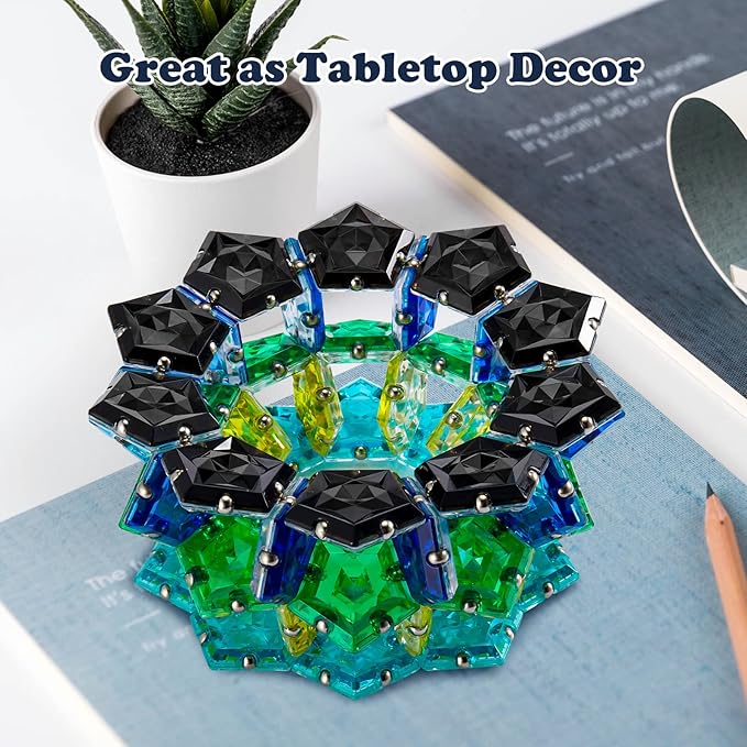 LAFFTRAK Magnetic Fidget Sphere Magnet Toys - Crystal Black - Magnets Sensory Toys - 12 Piece Set - Creativity Beyond Imagination, Inspirational, Recreational, Fun Desk Toy for Adults
