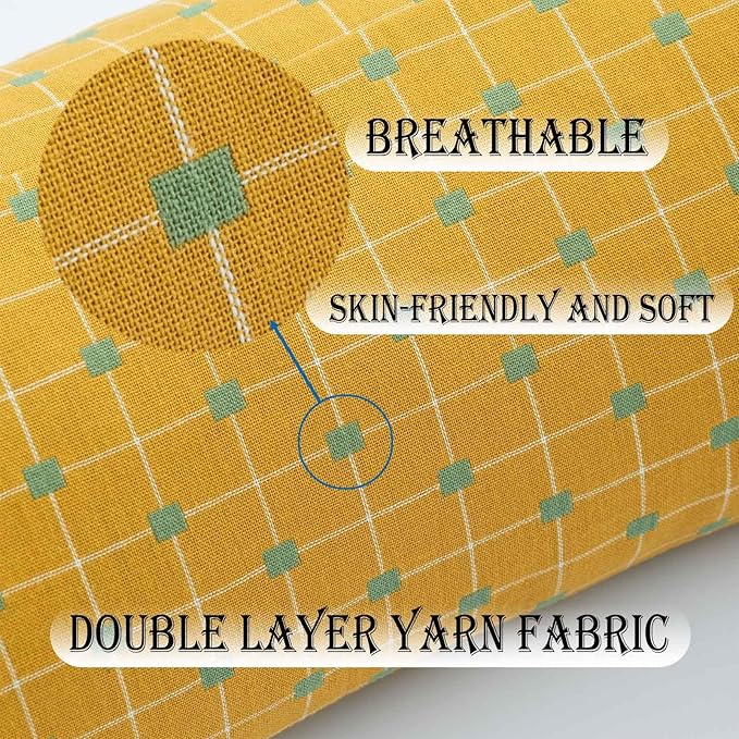 Buckwheat Pillow, Organic Buckwheat Pillow Neck Roll Pillow Cervical Lumbar Support Pillow Round Therapeutic Bolster Pillow For Stomach Sleepers Spine And Back Pain Buckwheat Hulls Filling