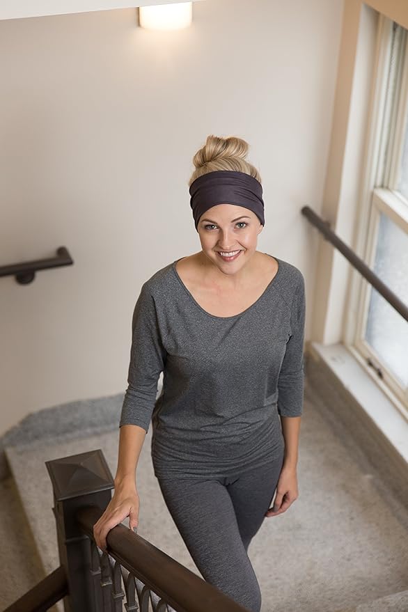 RiptGear Stretch Sport Headband for Women (Solid Gray) — Made of Non-Slip Sweat Wicking Fabric — Great for Yoga, Running or The Gym — Soft Headband That Fits Most Head Sizes — (1-Pack)