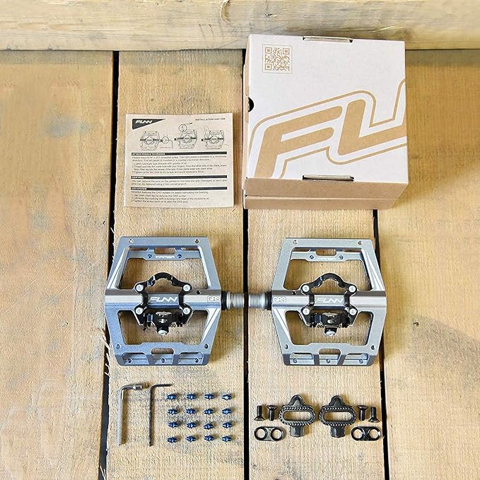 Funn Mamba MTB Clipless Pedals, Single Sided Clip Mountain Bike Pedals, Compatible with SPD Cleats, 9/16-Inch CrMo Axle Bicycle Pedals for MTB/BMX/Gravel Cycling