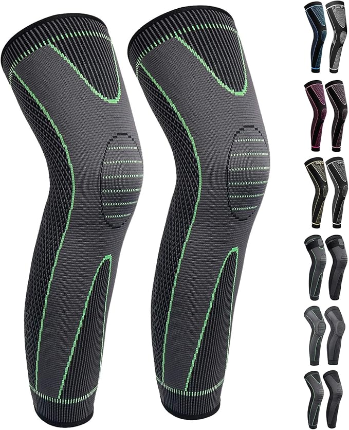 Full Leg Sleeves Long Compression Leg Sleeve Knee Sleeves Protect Leg, for Man Women Basketball, Arthritis Cycling Sport