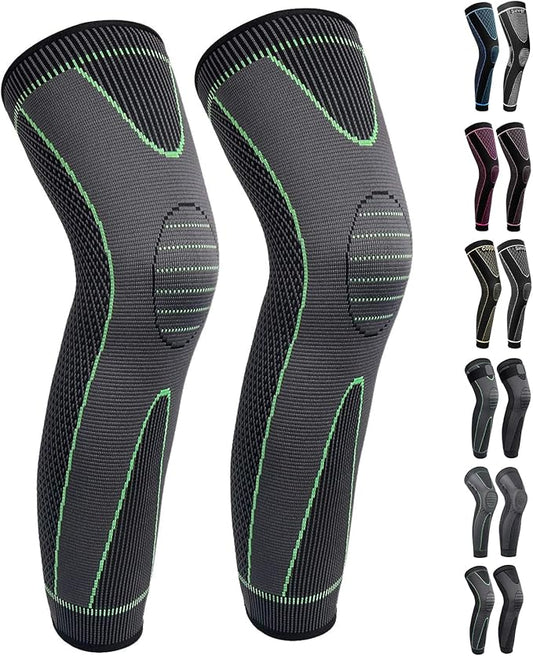 Full Leg Sleeves Long Compression Leg Sleeve Knee Sleeves Protect Leg, for Man Women Basketball, Arthritis Cycling Sport