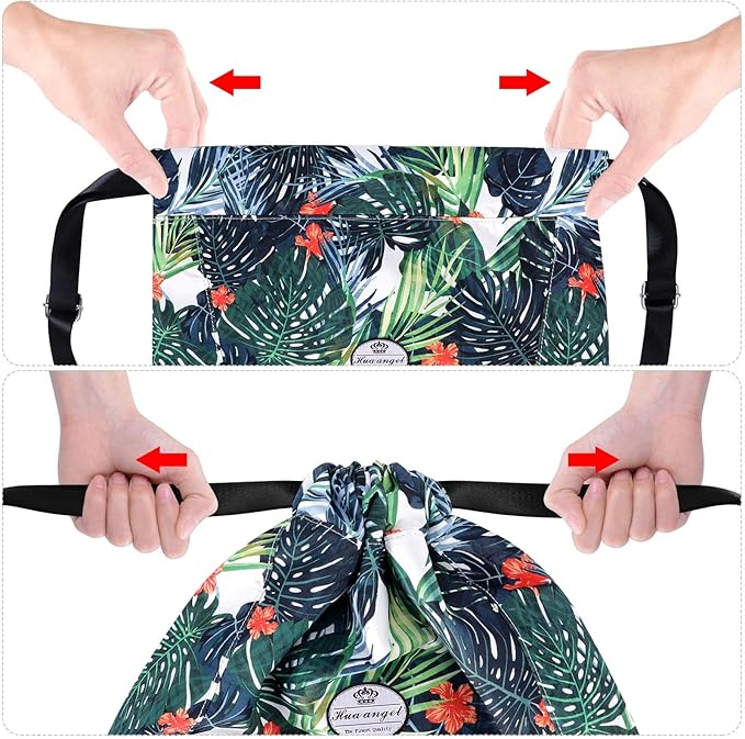 HUA ANGEL Drawstring Backpack Bag, Sport Gym Sackpack Lightweight Small Gym Bag for Men Women Pull String Sport Beach Bag