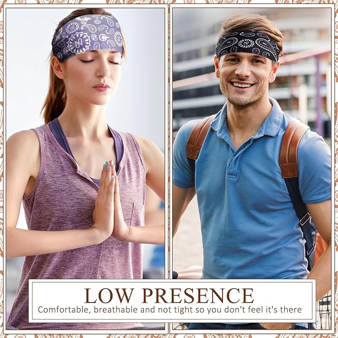 18 Pcs Sports Sweatbands for Men Women Camo Headbands Workout Non Slip Headbands Breathable Head Band Fitness Stretchy Unisex Hairband for Yoga Running Cycling Ball