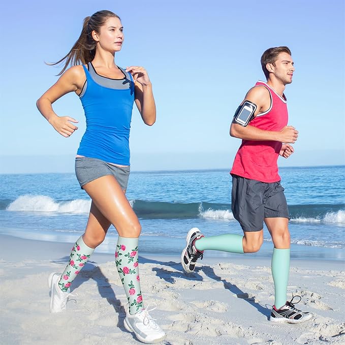 Compression Socks for Women & Men 15-20 mmHg, Best for Medical, Nursing, Running, Athletic, Varicose Veins, Travel