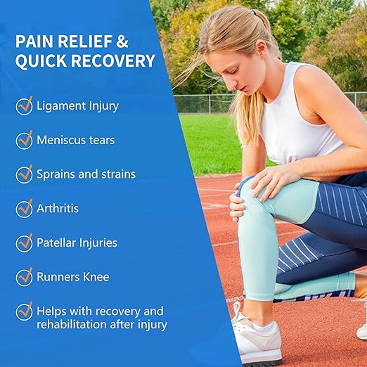 Hinged Knee Brace - Adjustable Knee Support Brace for Men and Women - Patellar Stabilizer, Arthritis Pain Relief, ACL, PCL, MCL, Meniscus Tear