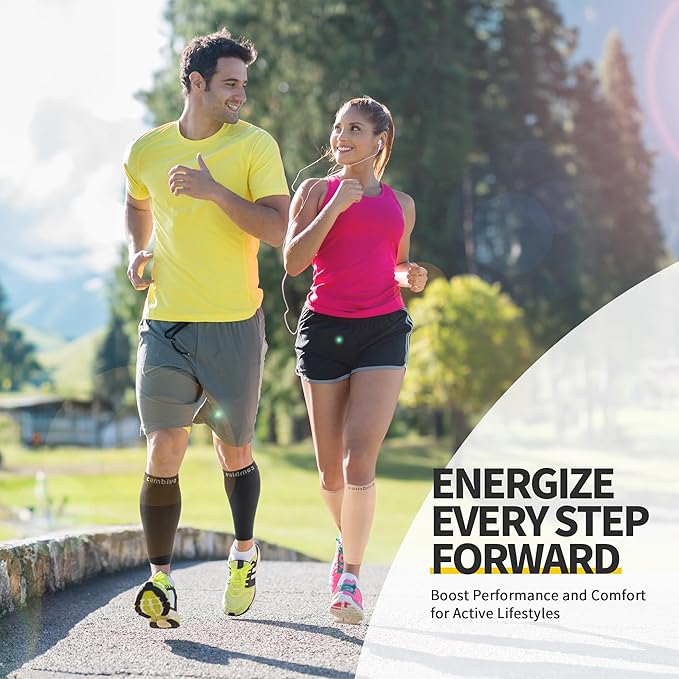 CAMBIVO Calf Compression Sleeve for Women & Men, 20-30mmHg Footless Compression Socks