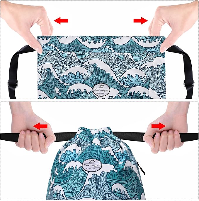 HUA ANGEL Drawstring Backpack Bag, Sport Gym Sackpack Lightweight Small Gym Bag for Men Women Pull String Sport Beach Bag