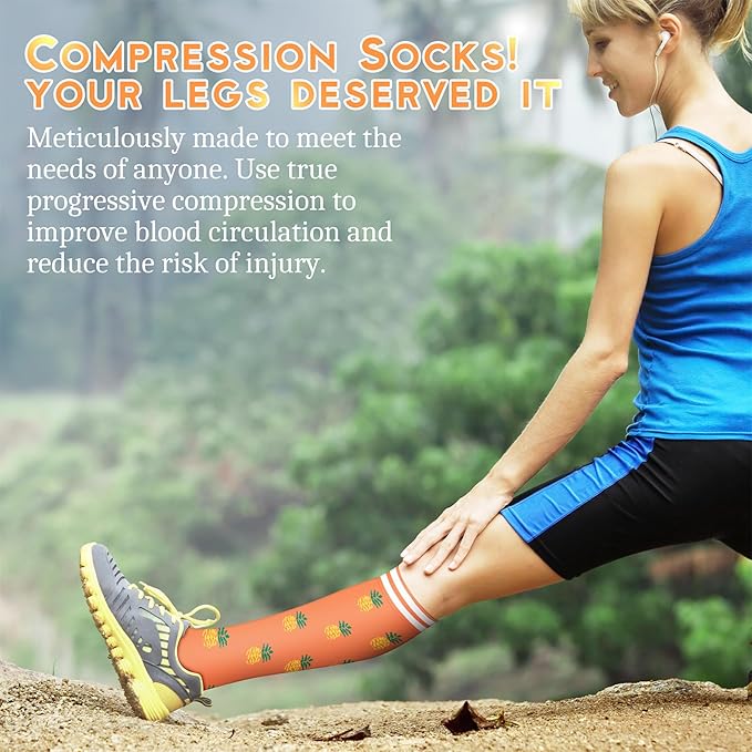 Compression Socks for Women & Men 15-20 mmHg, Best for Medical, Nursing, Running, Athletic, Varicose Veins, Travel