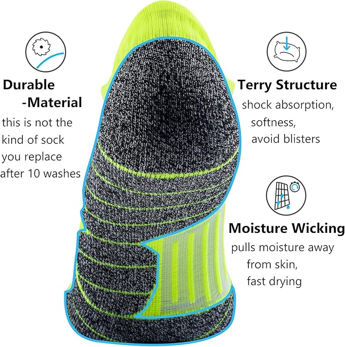 CWVLC No Show Sports Compression Socks for Men Women with Cushion (4/8 Pairs)