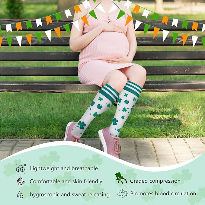 fenglaoda Compression Socks for Women Men Support Circulation 6 Pairs Socks For Nurse, Travel, Flight