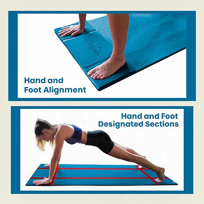 Foldable Yoga Mat Thick, in 6 Combinations; Greater Support and Protection for Joints, Body Alignment System, and Sections for Hands and Feet. Non-slip texture and water-resistant