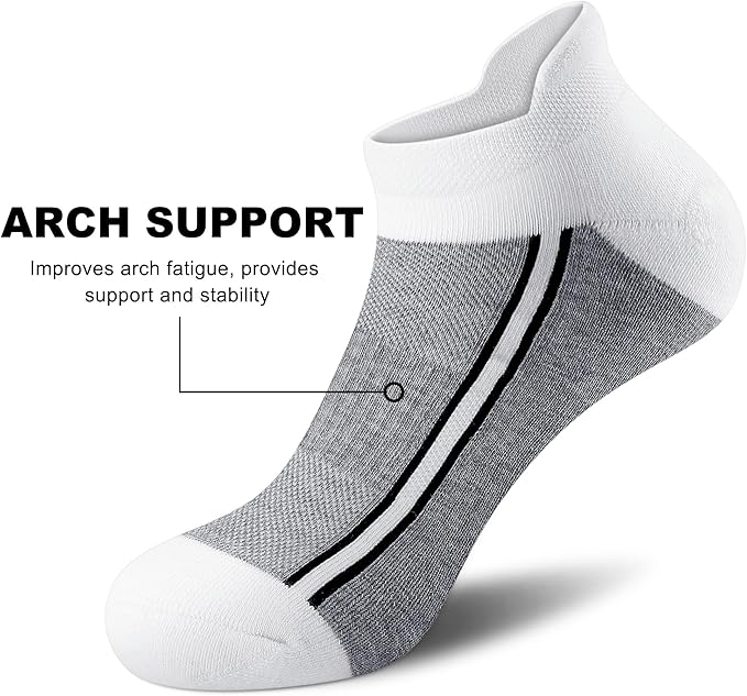 Gonii Men's Running Athletic Ankle Socks - Thick Cushioned Low Cut Socks (5 Pairs)