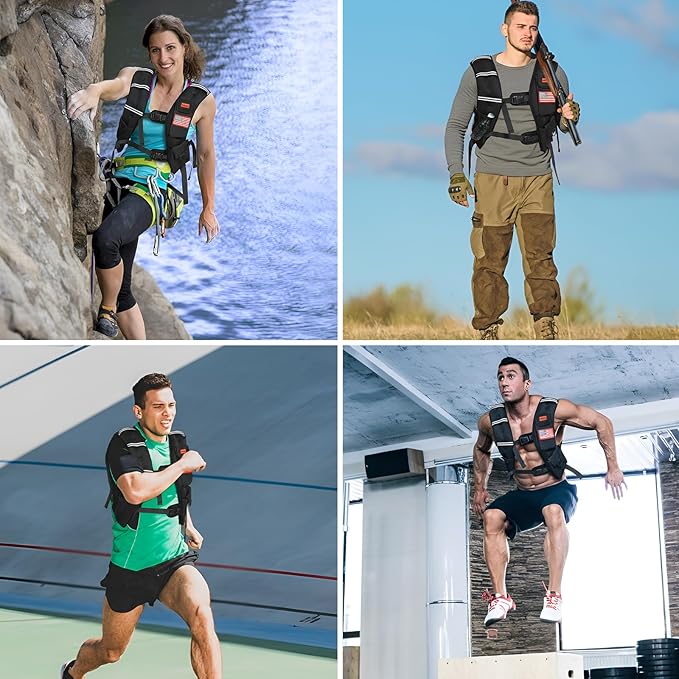 Weighted Vest for Woman and Men, 8lbs/12lbs/16lbs/20lbs/30lbs/40lbs Odorless Adjustable Straps Size Walking Vest,Running Vest with Underarm Buckle, Breathable Mesh Shoulder Pain Relief, Strength Training HIIT