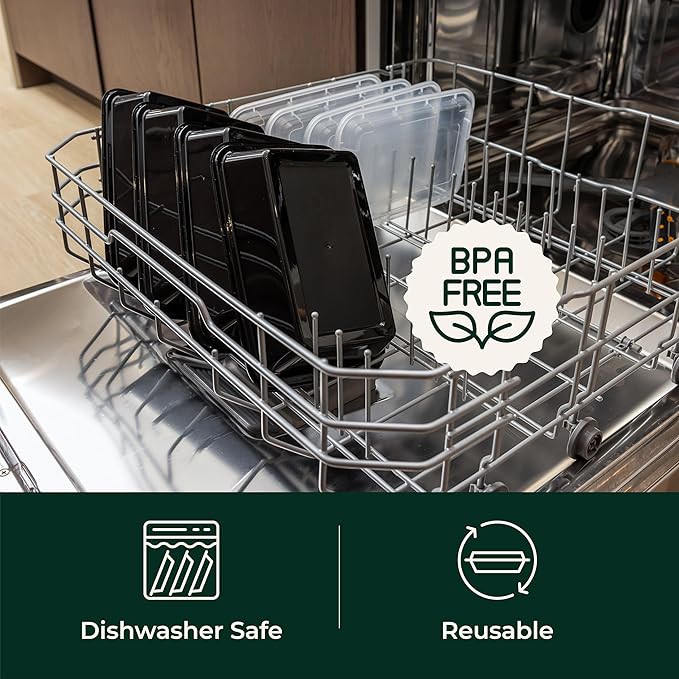 Enther Meal Prep Containers 20 pack 1 Compartment with Lids, Food Storage Bento BPA Free | Stackable | Reusable Lunch Boxes, Microwave/Dishwasher, Freezer Safe,Portion Control (28 oz)