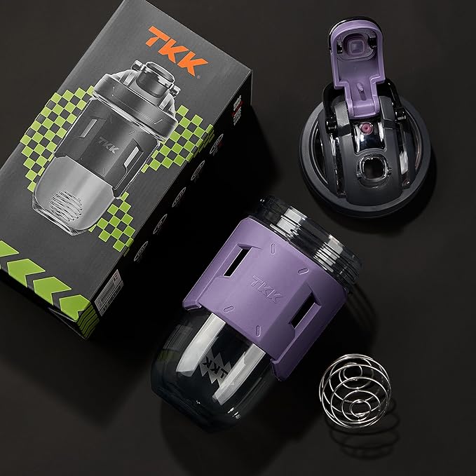 TKK Blender Shaker Bottle 24 Ounce With Blending Ball Plastic Protein Shaker Bottle for Pre & Post workout Protein Drink Shaker Cup USA Tritan BPA Free