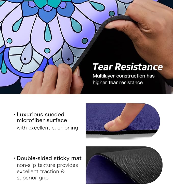 Round Meditation Pilates Yoga Mat Luxury Suede Large Yoga Mat Natural Rubber Non-Slip Base is ery Suitable for Meditation, Stretching, Yoga Environmental Protection, Fitness Exercise, Home and Outdoor. 140CM Diameter