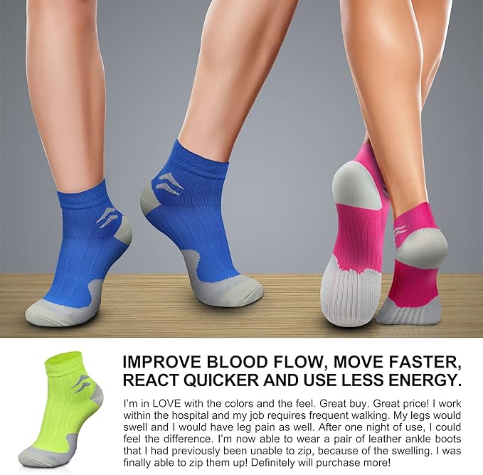 CHARMKING Compression Socks for Women & Men Circulation 15-20 mmHg is Best for Athletic Running Cycling Nurse Daily Wear