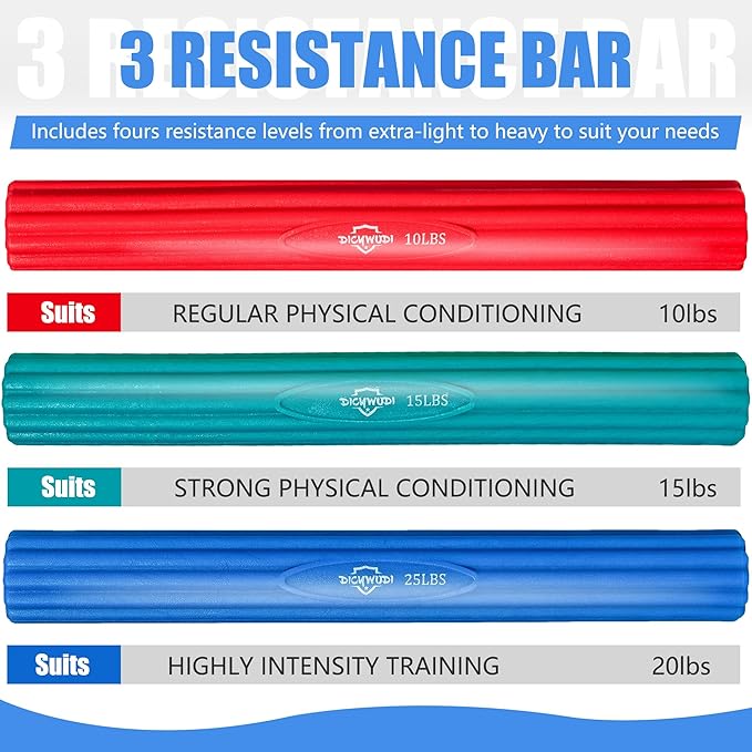 Flex Therapy Bar,Twist Bar for Physical Therapy & Resistance Bar for Golfers Elbow,Tendinitis,Wrist,Forearms Pain, Improve Grip Strength and Relieve Pain