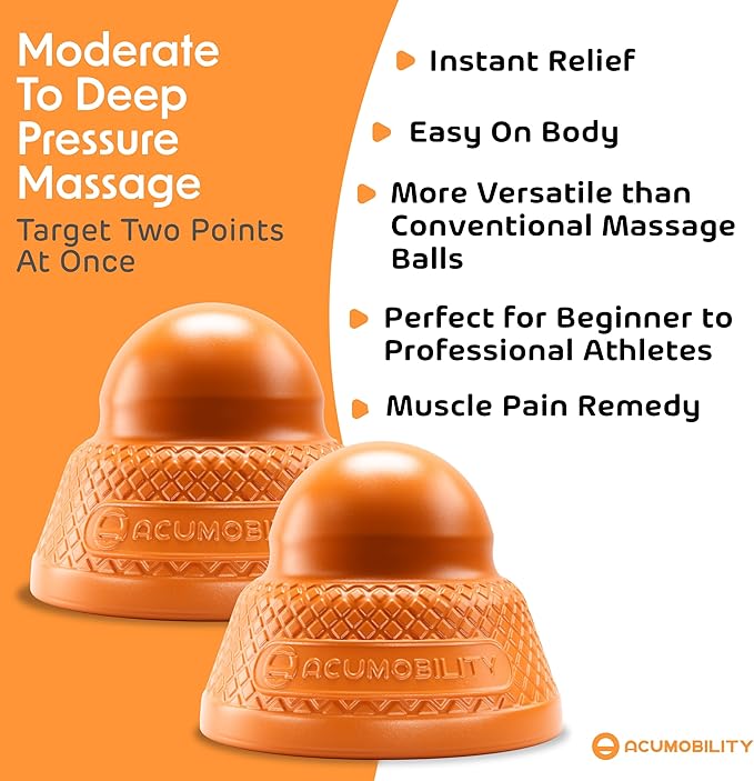 Acumobility Massage Ball Roller 2 Pack - Trigger Point - Massage Balls Massage Roller Ball - Foot Massage Ball - Physical Therapy Ball