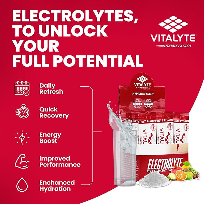 Vitalyte Electrolytes Packets Isotonic Sports Drink | Electrolytes Powder Packets Sports Nutrition Electrolyte Replacement Drinks Dehydration Relief Packets