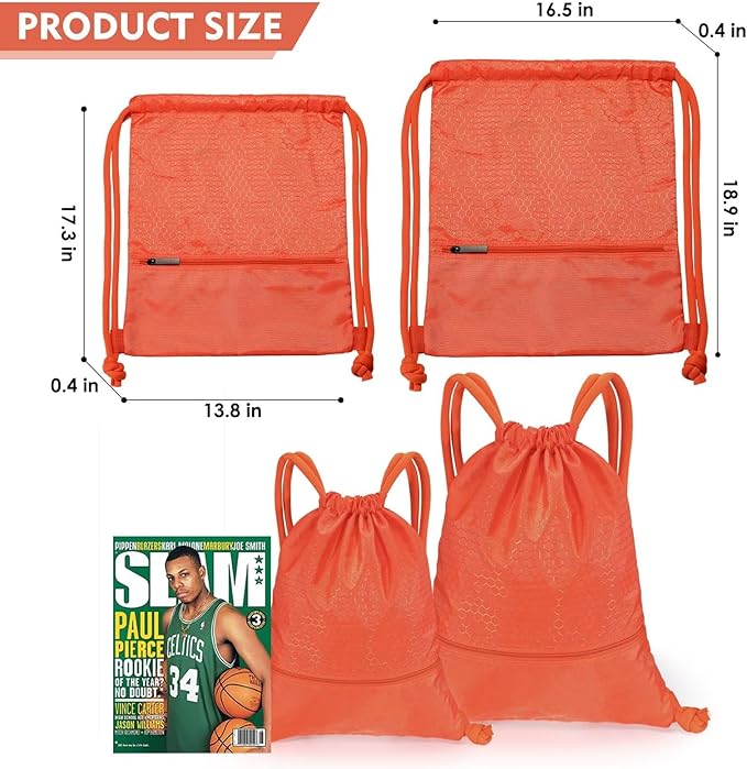 GAENMESH Drawstring Backpack Bag for Sports Lightweight Foldable Gym Bag with Sturdy Draw Cord Shoulder Strap Hiking Travel Camping