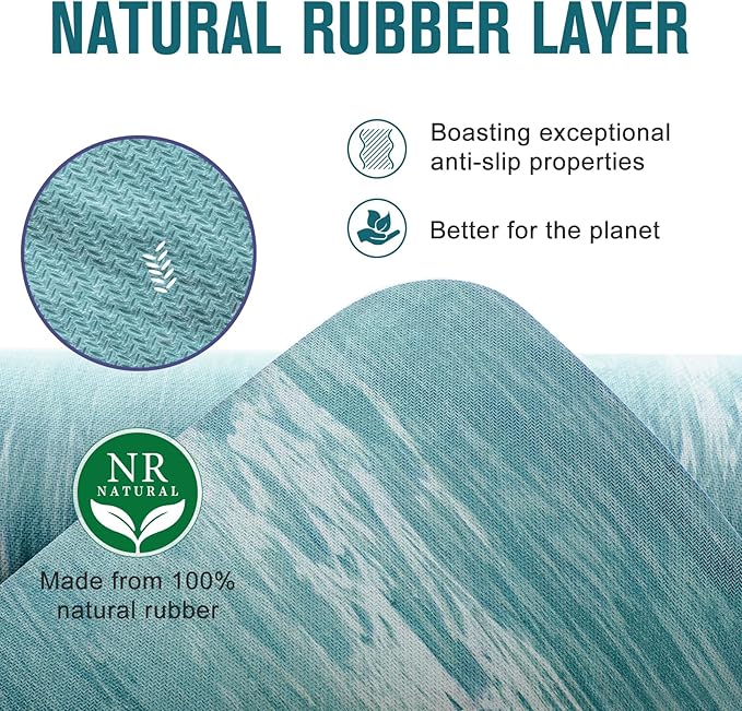 UMINEUX Extra Thick Yoga Mat, 2/5 Inch (10MM), Natural Rubber and TPE Non Slip Yoga Mats with Strap for Women Men, Eco Friendly Exercise Mat for Yoga, Pilates and Home Workout