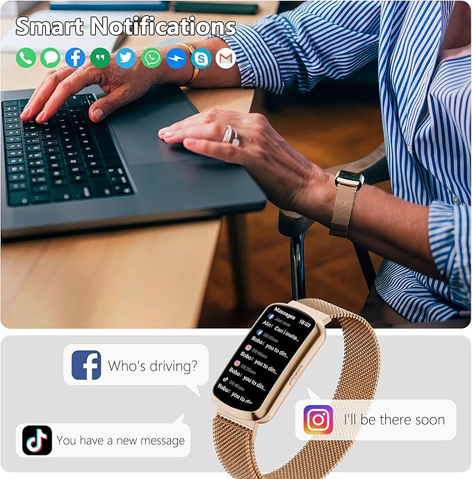 Health Fitness Tracker, Smart Watch with 24/7 Heart Rate and Blood Pressure Monitor, Activity Tracker with Blood Oxygen, 120 Sport Mode Waterproof Sleep Tracker for Women Men (Pink Gold)