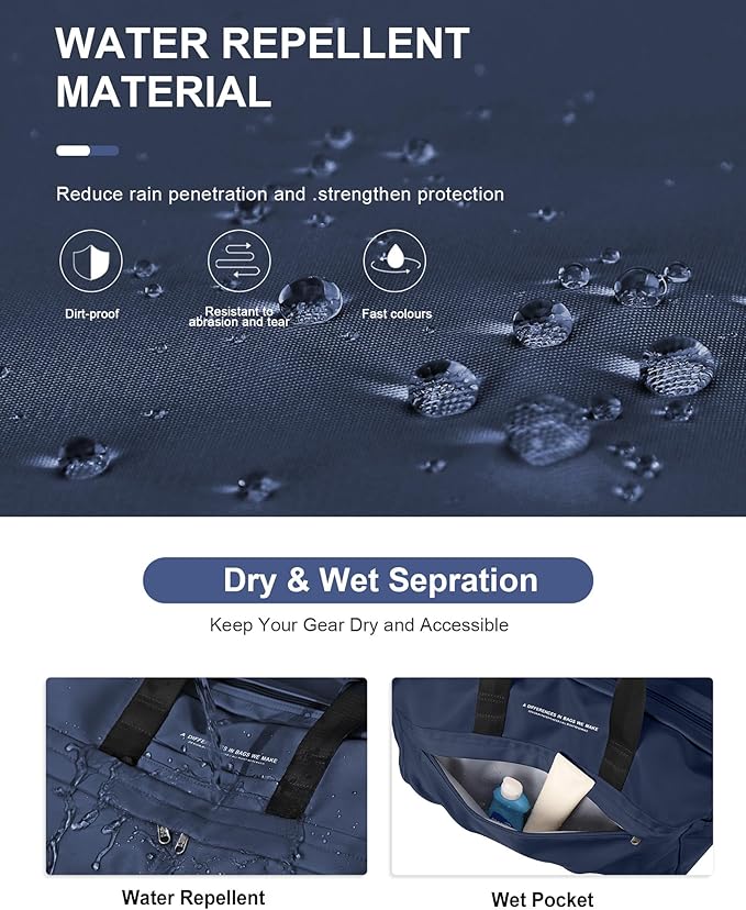 Small Gym Bag for Men Duffle Bag with Shoe Compartment Yoga Mat Bag Sports Workout Bag Weekend Overnight Bag, Dark Blue