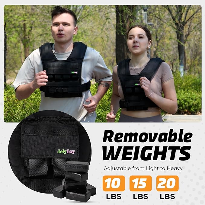 Adjustable Weighted Vest for Men and Women with Removable Weights, Weighted Vests for Posture, 20lbs | 35lbs Durable Body Weight Vest for Walking, Running, Cardio, CrossFit, Strength, and Workout